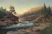 Andreas Edvard Disen Fjellet om sommeren oil painting artist